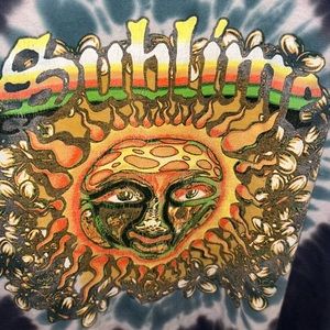90s inspired tie dye sublime graphic shirt